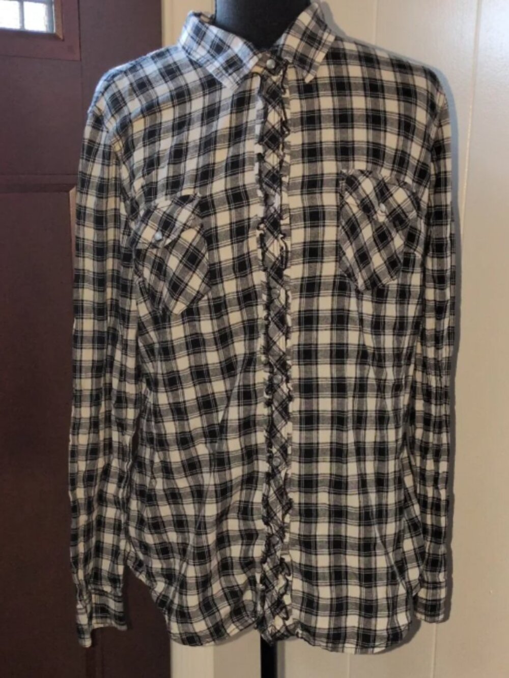 "Arizona Jean Company" Pearlescent Button Down Womens/Juniors Flannel Size XL